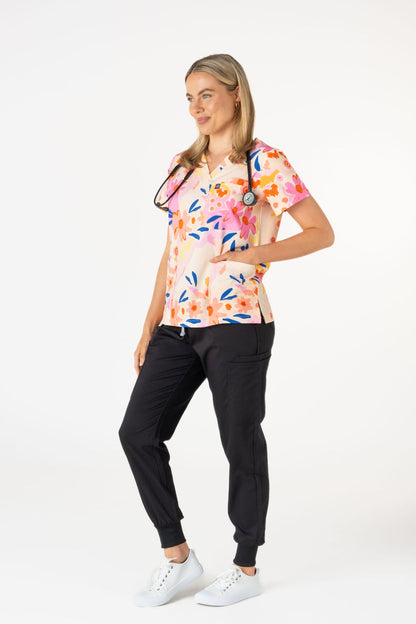 Spring Bloom Scrub Top