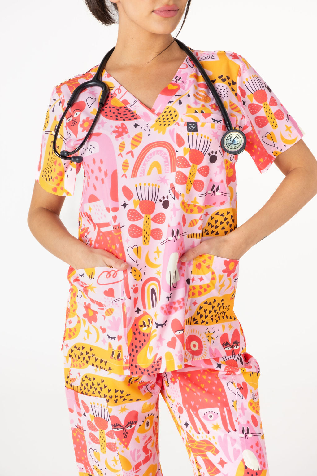 Funky Cats Scrub Set