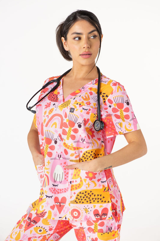 Funky Cats Scrub Set