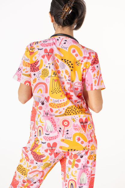 Funky Cats Scrub Set