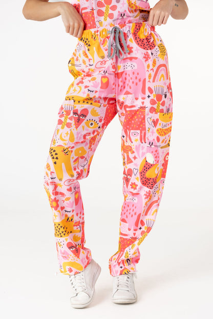 Funky Cats Scrub Set
