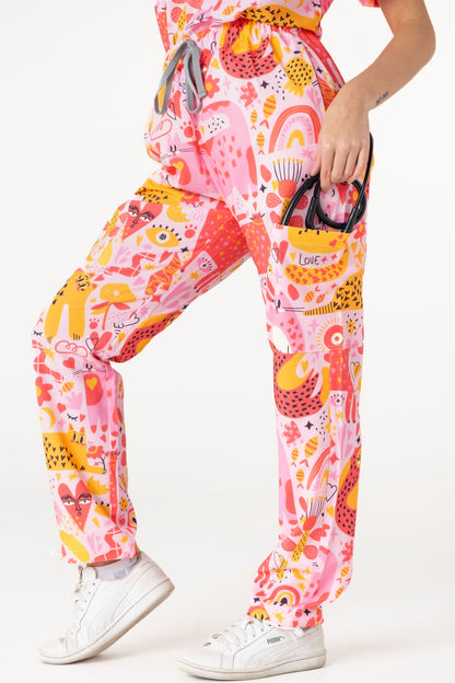 Funky Cats Scrub Set
