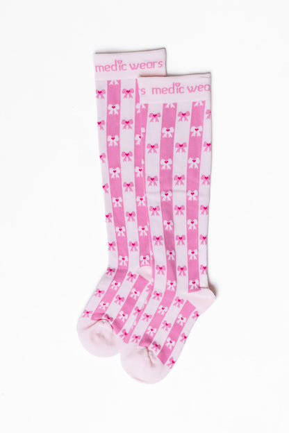 Blush Ribbons Compression Socks