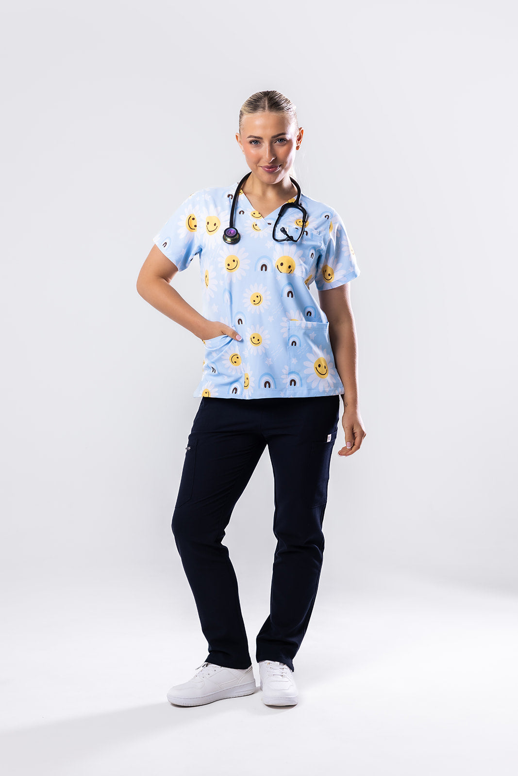 Happy Flower Scrub Top