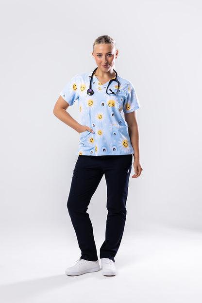 Happy Flower Scrub Top