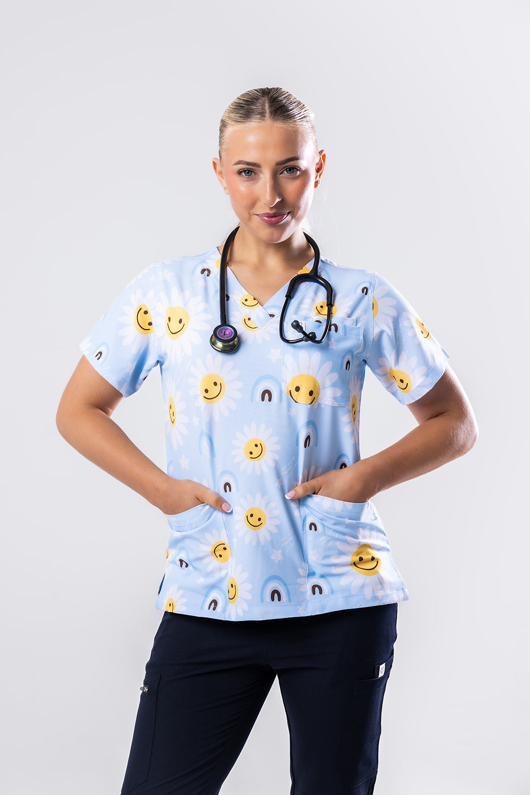 Happy Flower Scrub Top