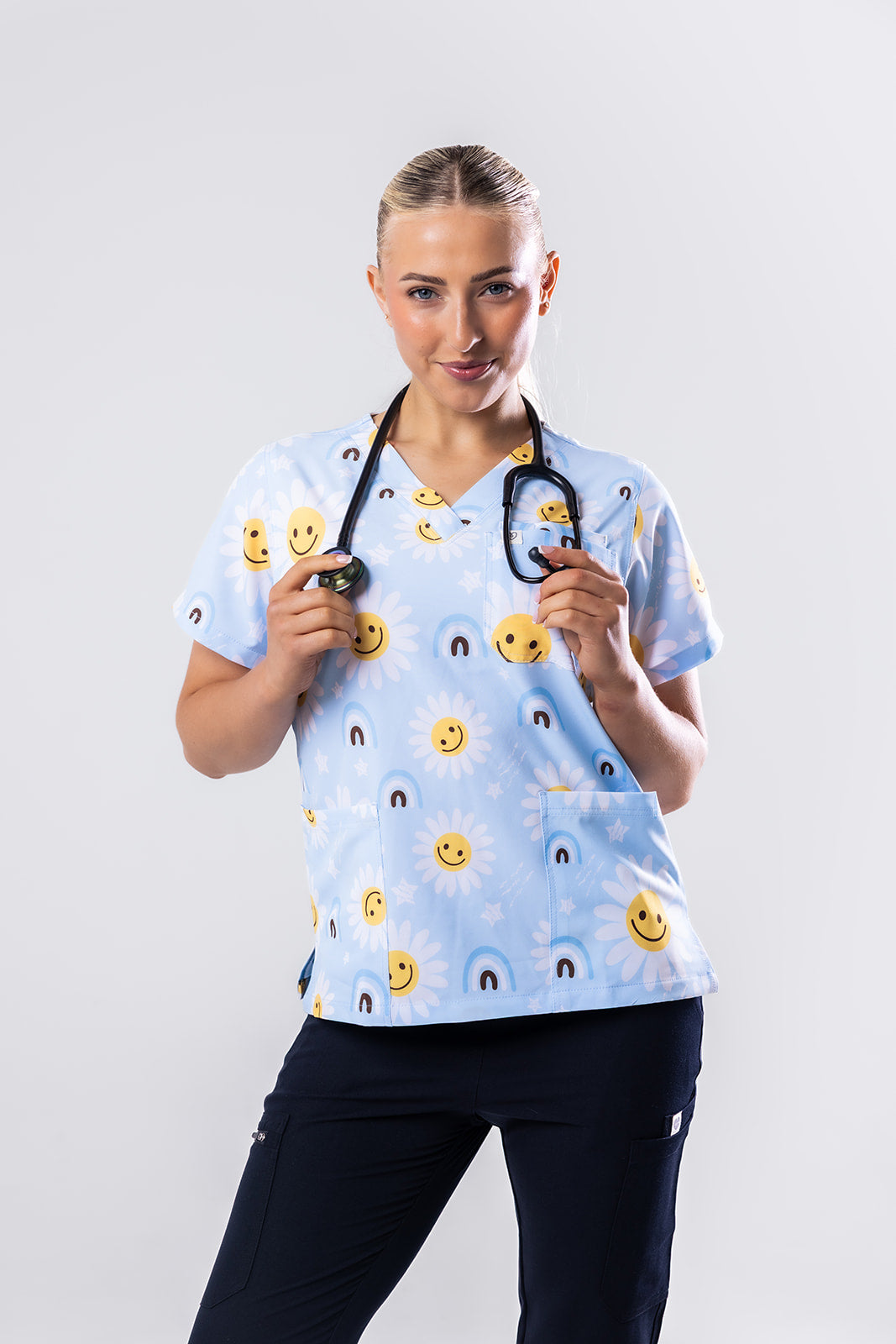 Happy Flower Scrub Top