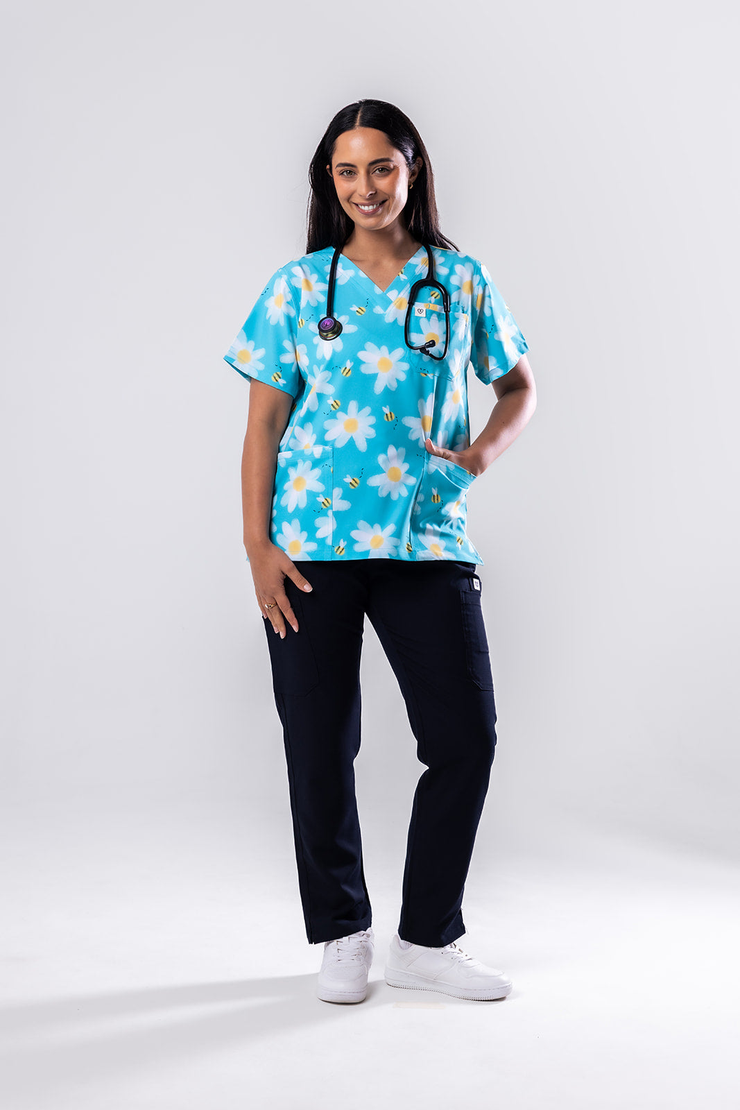 Bee & Daisy Scrub Top