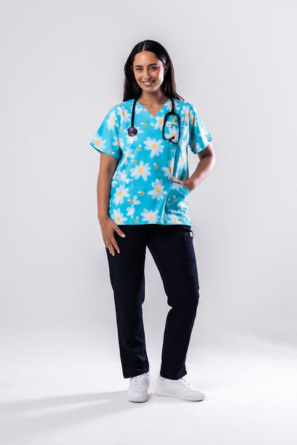 Bee & Daisy Scrub Top