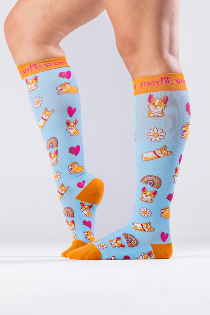 Happy Corgi Compression Socks