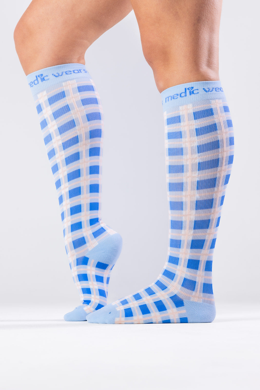 Blue Cottage Compression Socks
