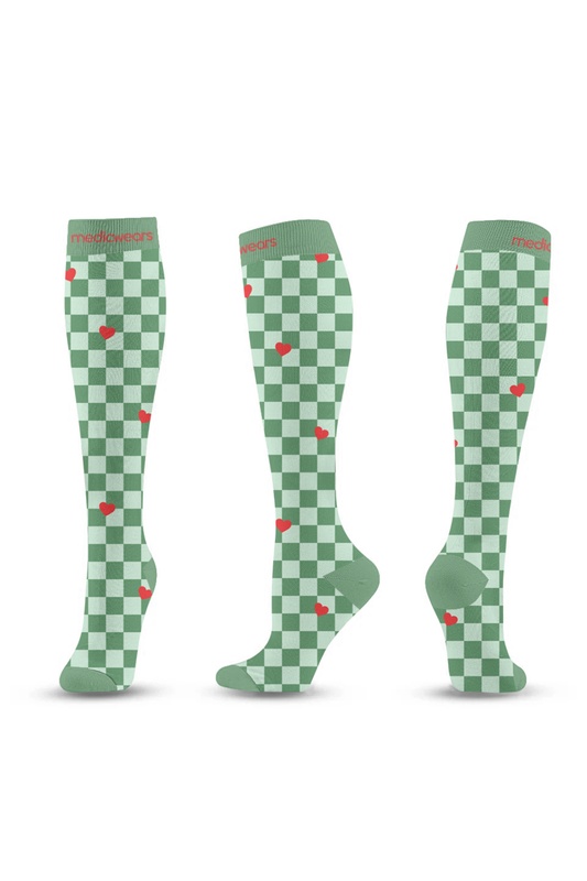 Heartfelt Check Compression Socks