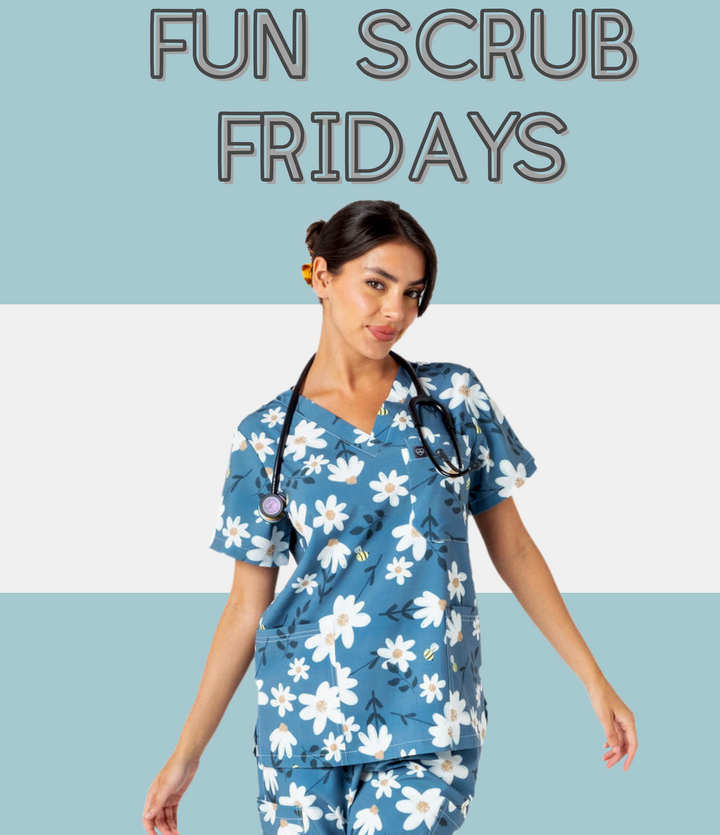 Fun Scrub Design Spring Blooms Scrub Set l Fun Scrub Sets l Cute Scrub Sets – MedicWears